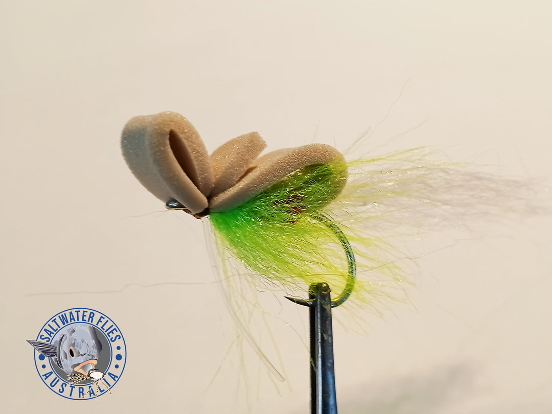 SURFACE GURGLER FLY - CHART/WHITE