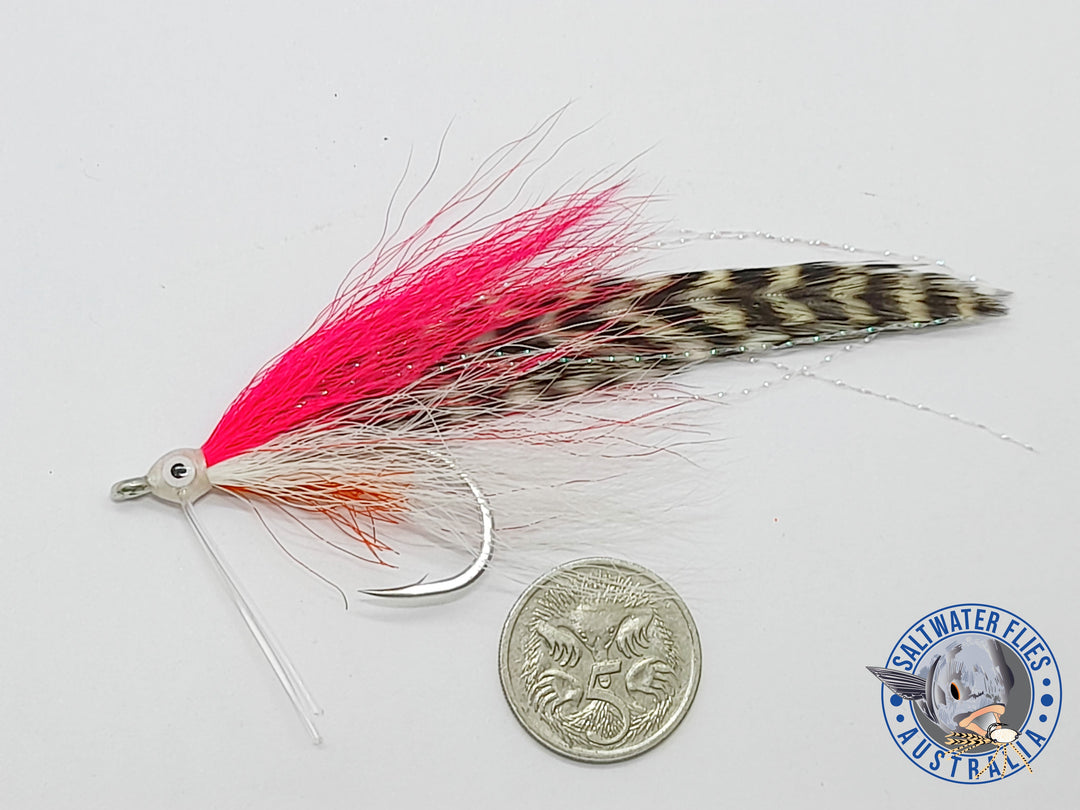 GRIZZLY DECEIVER FLY - SL12 2/0 - PINK/WHITE