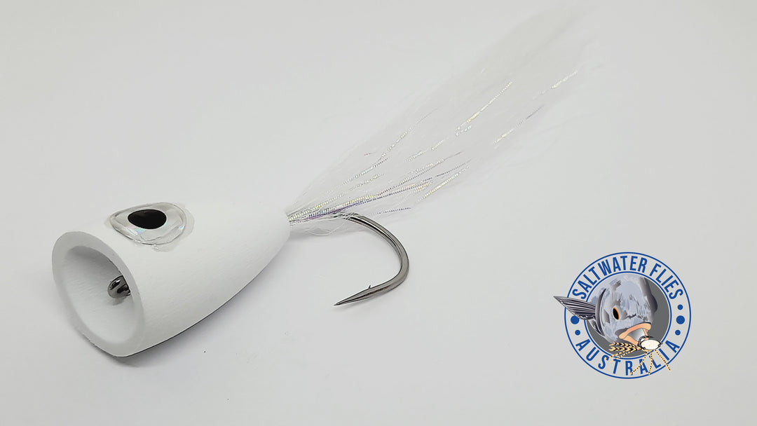 SWFA SALTWATER POPPER FLY - LARGE - WHITE - 4/0