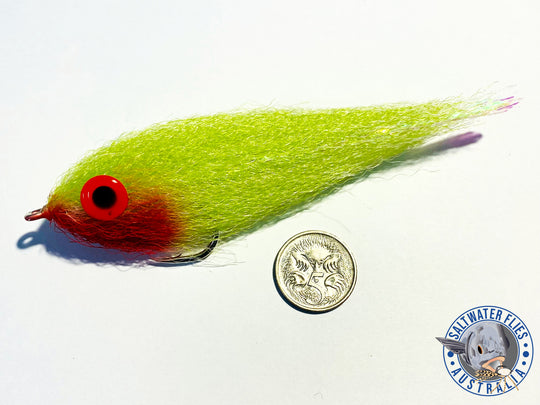 MICRO BRUSH PROFILE FLY - SL12 2/0 - CHART/WHITE BLEND - FLURO RED 3D EYE