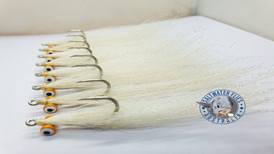 SWFA CLOUSER MINNOW - SL12 1/0 - WHITE - BUCKTAIL - YELLOW DOUBLE PUPIL LEAD EYE