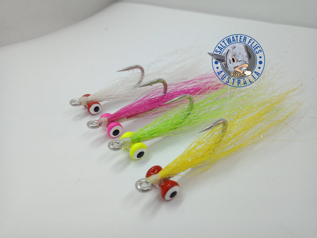 SWFA CLOUSER MINNOW - SL11-3H #2 - YELLOW/WHITE - BUCKTAIL - RED DOUBLE PUPIL LEAD EYE