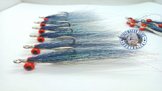 SWFA CLOUSER MINNOW - SL11-3H #2 - GREY/WHITE - BUCKTAIL - PAINTED RED LEAD EYE