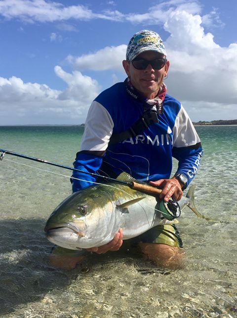Ben Bright in New Zealand with the NZ Grand Slam on Saltwater Flies Australia Bastard Shrimp Fly