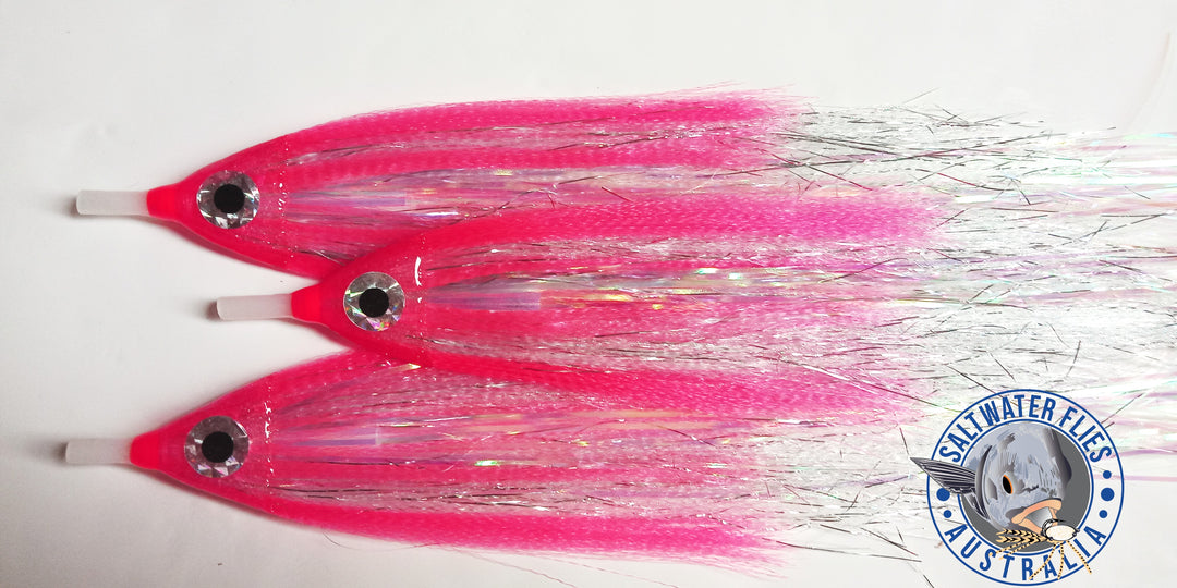 8" SPARDEAN SPRAT BILLFISH TUBE FLY - PINK HEAD