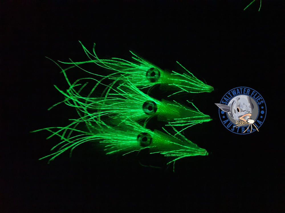 Saltwater Flies Australia Squid Fly Gamakatsu Hook Glo in The Dark