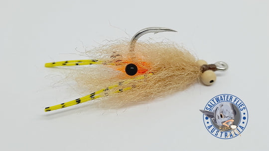 PILBARA SHRIMP FLY - SL12 1/0 - TAN BEADCHAIN EYE