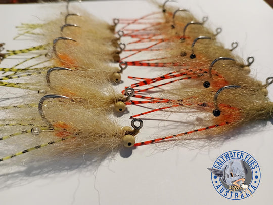 SHRIMP FLIES - SA254 SALT JIG #2 - CUSTOM LOT x18