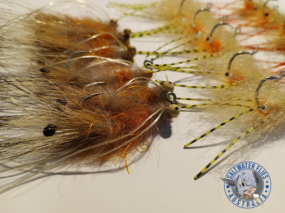 SHRIMP FLIES - SA254 SALT JIG #2 - CUSTOM LOT x18