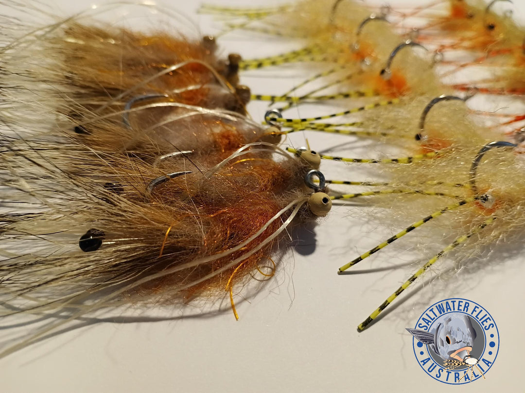 SHRIMP FLIES - SA254 SALT JIG #2 - CUSTOM LOT x18