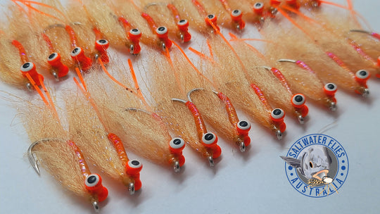 CUSTOM Shrimp Fly Pack - SL12 & SL11-3H #2 HOOKS - X33 FLIES