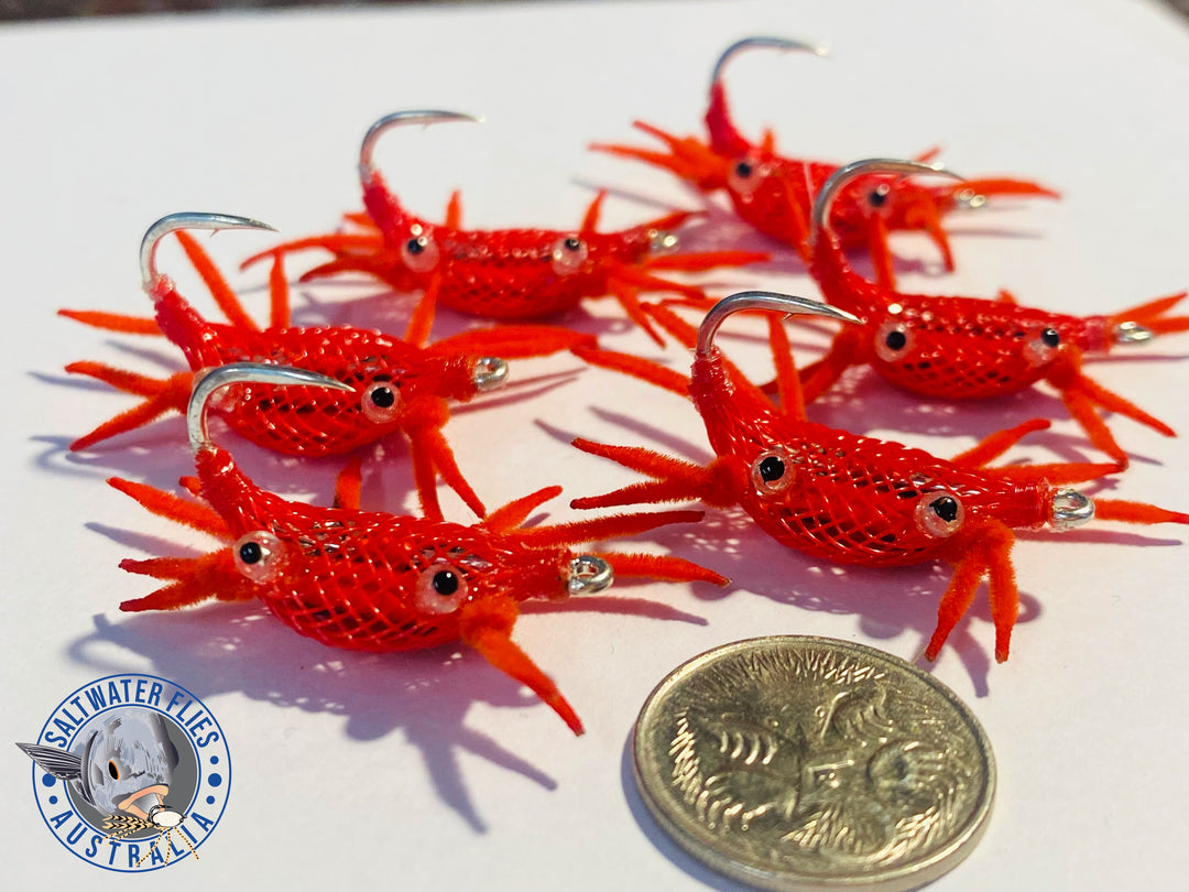 LIMITED EDITION - ALPHLEXO CRAB FLY - RED/FIRE ORANGE LEGS